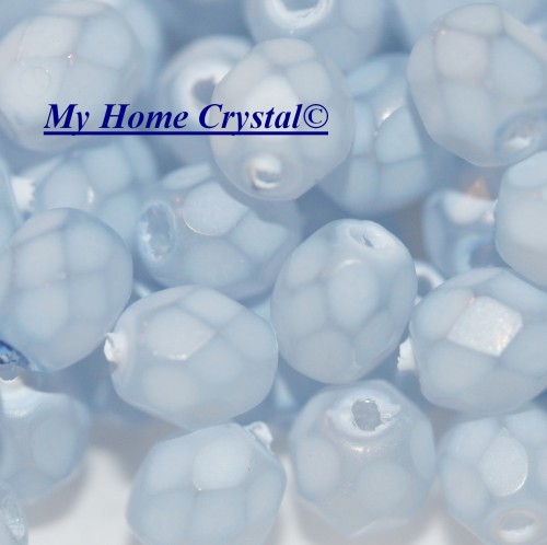 Glasschliffperle opal matt blau 4mm