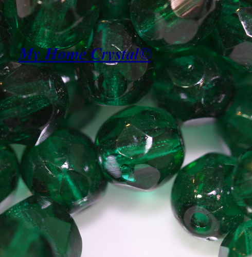 Glasschliffperle transp. grün 10mm