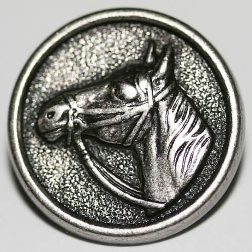 Metallknopf mit Pferdekopf, 15mm