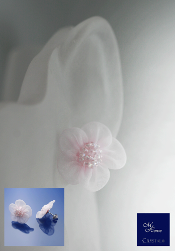 Blüten Ohrstecker, Leight Rose 26mm