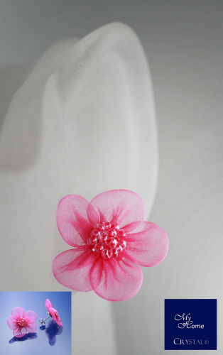Blüten Ohrstecker, Rose 26mm