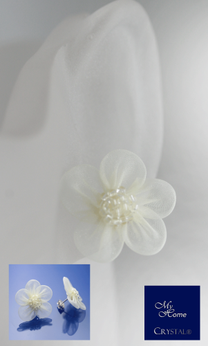 Blüten Ohrstecker, Crema 26mm