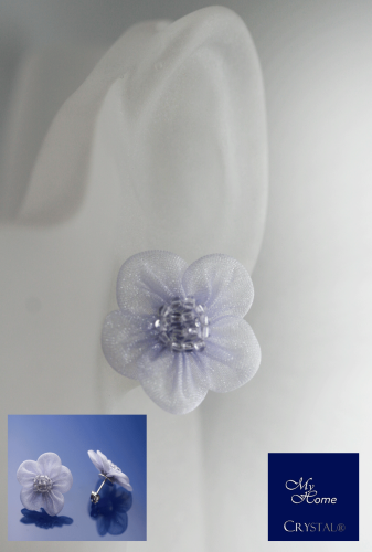Blüten Ohrstecker, Flieder 26mm