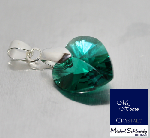 Kettenanhänger Swarovski Herz Emerald