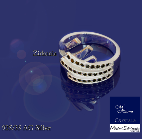 925AG Silber - Ring "purus" mit 29 Zirkonia  - "Größe 60 (20 France)"