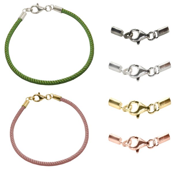 Leder Halskette/Armband 2,50mm seitlich genäht viele Farben nach Maß