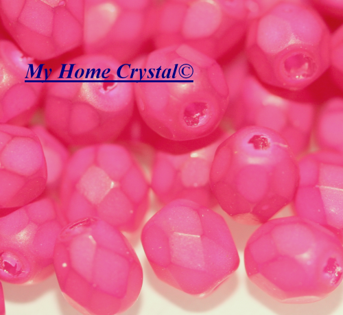 Glasschliffperle opal matt pink 4mm