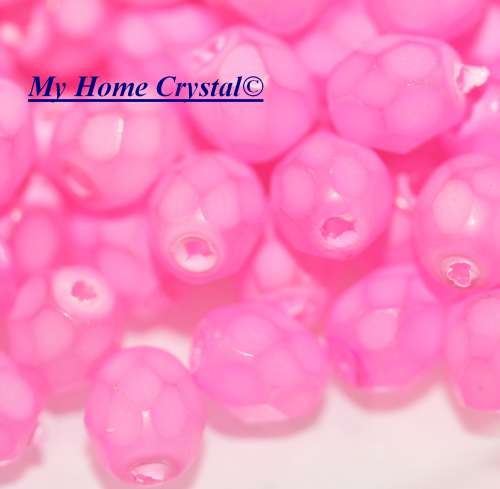 Glasschliffperle opal matt rosa 4mm