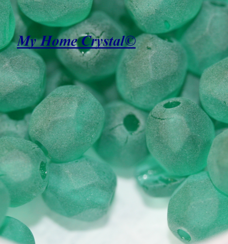 Glasschliffperle matt emerald 6mm