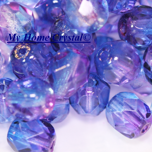 Glasschliffperle blau-violett 6mm