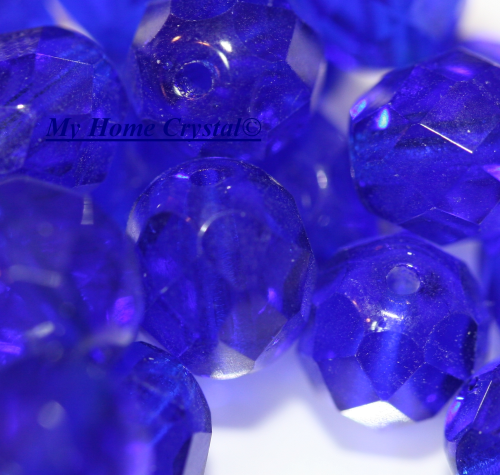 Glasschliffperle transp. azurblau 10mm