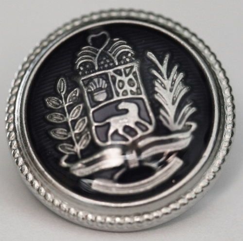 Metallknopf mit Wappen, schwarz 15mm