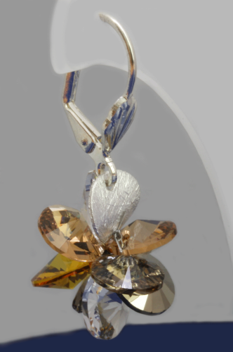 Brisur - Glamour Flower Crystal / Gold - Braun