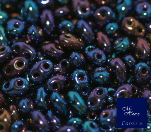 Twin™ seed bead Blau irisierend